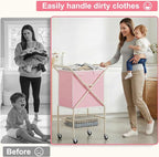 Convenient Laundry Basket with Wheels, Heavy Duty Dirty Clothes Laundry Hamper - Image 6