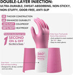 Vgo... Household Cleaning Gloves, Double-layer, Lined Dishwashing Gloves - Image 2