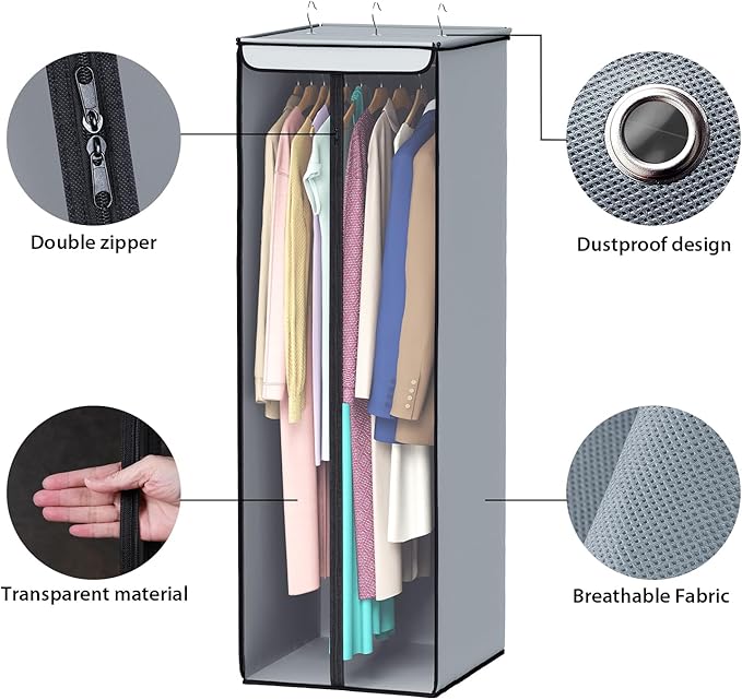 Univivi Garment Bags for Hanging Clothes, Large Clothes Storage Bags Closet - Image 3