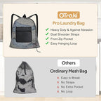OTraki Laundry Bag Backpack 24x27 Inch Heavy Duty Mesh Laundry Bag Travel - Image 8