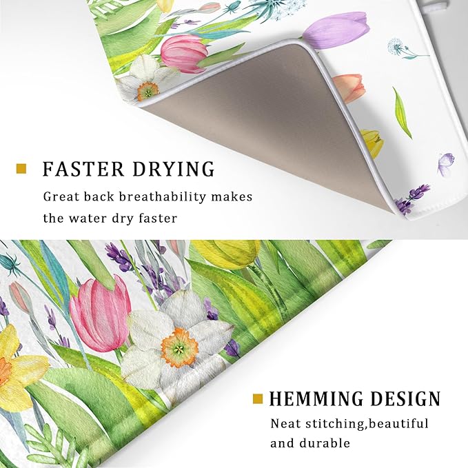 Aportt Spring Floral Dish Drying Mat - Image 3