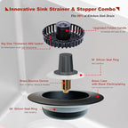 Kitchen Sink Drain Strainer 3 in 1, 304 Stainless Steel Pop Up Sink Stopper - Image 8