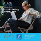 Flash Furniture Hercules Series Plastic Folding Chair Brown - 10 Pack 650LB Weight Capacity Comfortable Event Chair-Lightweight Folding Chair - Image 4
