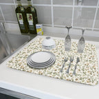 Spring Summer Daisy Floral Leaf Dish Drying Pad 18 x 24 Inch - Image 6