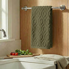 Artoid Mode 1 Pc Olive Green 3D Diamond Grid Jacquard Hand Towels - Image 3