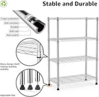 Xcity Storage Shelves, 4 Tier Heavy Duty Metal Shelving Unit, 1600 LBS Capacity Adjustable Steel Wire Shelf Organizer for Pantry, Kitchen, Garage, 14" D x 36" W x 54" H, Chrome - Image 3
