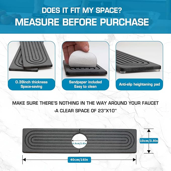 Faucet Mat for Kitchen Sink, Diatomite Quick Drying Tray, Long 23.6'' Kitchen - Image 5