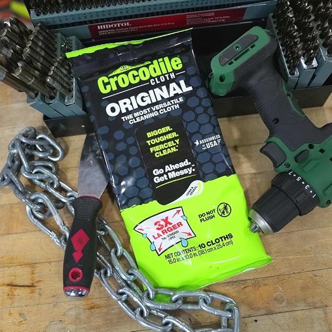 Crocodile Cloth Original Cleaning Wipes – 10 Hand & Tool Industrial Cleaning - Image 6