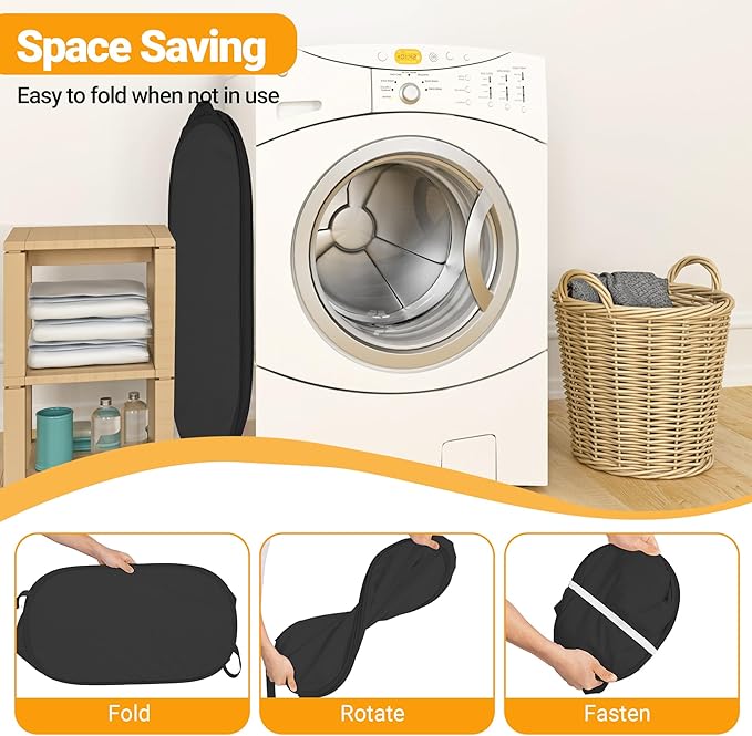 Pop Up Laundry Hamper with Side Pockets, Foldable Laundry Basket Reinforced - Image 4