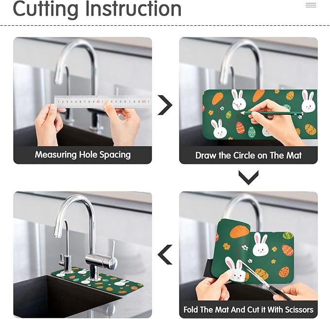 Kitchen Sink Splash Guard 1 PC 14.7 Inch Sink Faucet Mat Splash Guard - Image 4