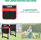 TomCare Garden Kneeler and Seat 10.64” Wider Larger Soft Kneeling Pad Garden Bench with 2 Large Tool Pouches Heavy Duty Garden Stool Foldable Tools Gardening Gifts for Women Men Gardeners,Black - Image 4