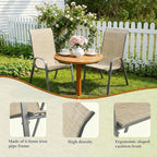 MAMIZO Patio Dining Chairs, Stackable All Weather Teslin Chair, Heavy Duty Outdoor Breathable Chairs Set, w/Armrests, Upgraded Chair FeetW/Strenthened Iron Spacers, 330 LBS (8, Brown) - Image 5