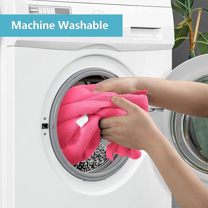 HOMEXCEL Pink Microfiber Cleaning Cloth, 8 Pack Cleaning Towels - Image 6