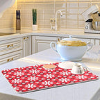 Christmas Snowflake Scandinavian Ornament Dish Drying Mat - Image 2