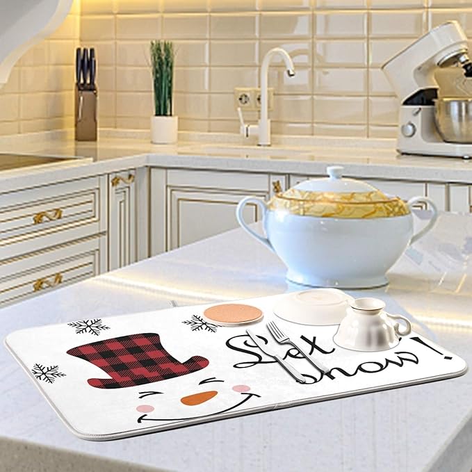 Super Absorbent Dish Drying Mat, Microfiber Fast-Drying Dish Mat, Kitchen Dish - Image 6