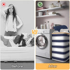 BALEINE Laundry Hamper with Lid, Tall Laundry Baskets with Bamboo Pull Handles - Image 7
