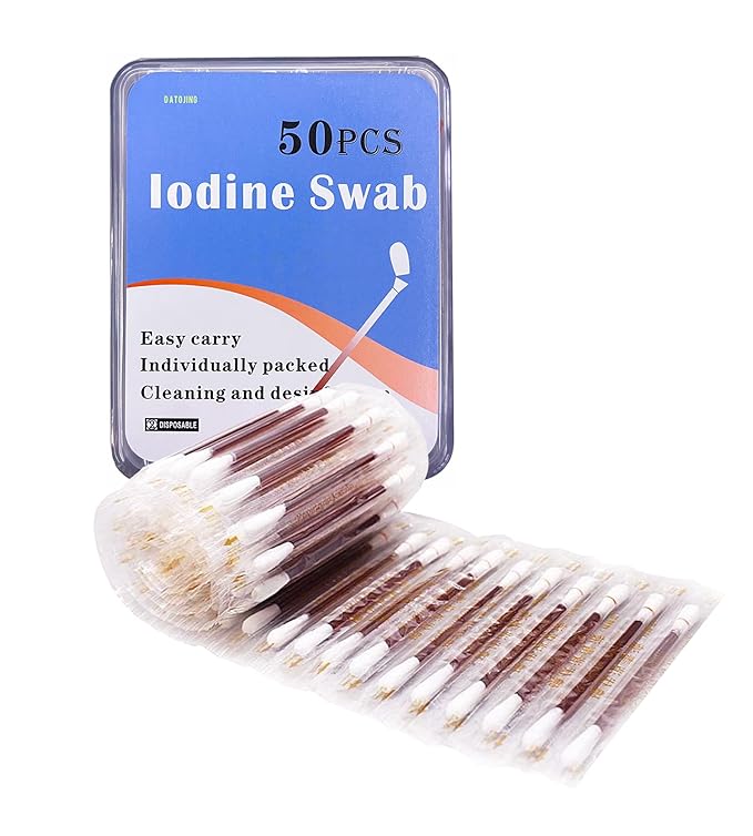 50 Disposable Iodophor Swabs Outdoor Supplies Medical Iodine Individually by Datojing