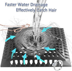 Shower Hair Drain Catcher, 2 Pack 5.1in Square Silicone Hair Catcher Shower - Image 6