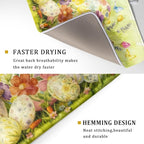 Easter Bunny Dish Drying Mat 18x24 Inch Eggs Floral Green Drying Pad - Image 3
