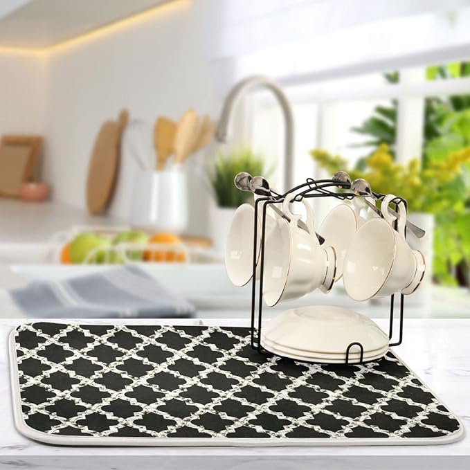 Super Absorbent Dish Drying Mat, Microfiber Fast-Drying Dish Mat, Kitchen Dish - Image 5