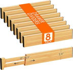 Lifewit 2.4" High 8 Pack Bamboo Drawer Dividers 33-42cm/13-16.5" Adjustable by Lifewit