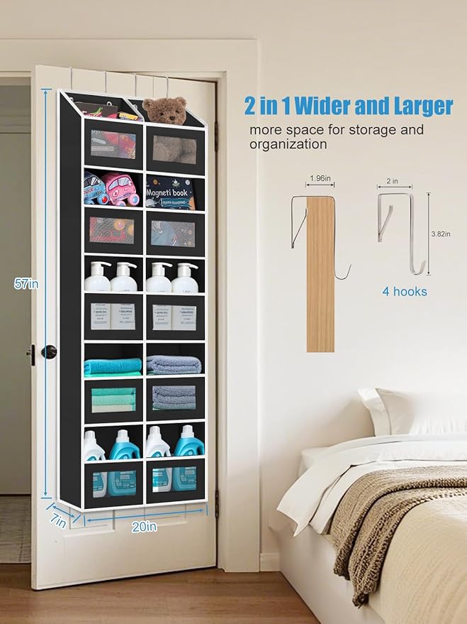 Over the Door Organizer Hanging- 10 Compartments, 80 lbs Load Behind Door - Image 4