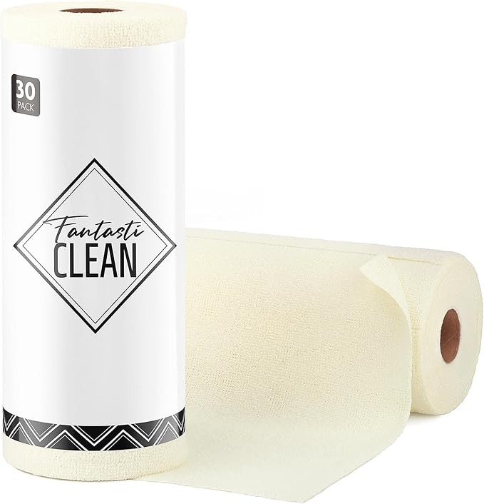 Fantasticlean Microfiber Cleaning Cloth Roll -30 Pack, Tear Away Microfiber by Fantasticlean