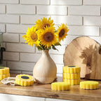 Tioncy 12 Pack Sunflower Kitchen Sponges Bulk Dual Sided Scrubber Yellow - Image 5