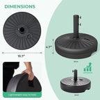 JEAREY 81.5lb Max Capacity Patio Umbrella Stand, Outdoor Umbrella Base Water Filled Stand, Heavy Duty Market Umbrella Holder for Patio, Deck, Poolside (Black) - Image 6