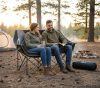 EMERIT Oversized Fully Padded Camping Chair, Heavy Duty 650LB Folding Camping Loveseat, Quad Fold Double Camping Couch with Cup Holders & Carry Bag for Outdoor, Lawn, Sports Events | HIgh Back, Rip resistance, Extra Wide Design, Cross-bracing Hubs, Eas... - Image 2