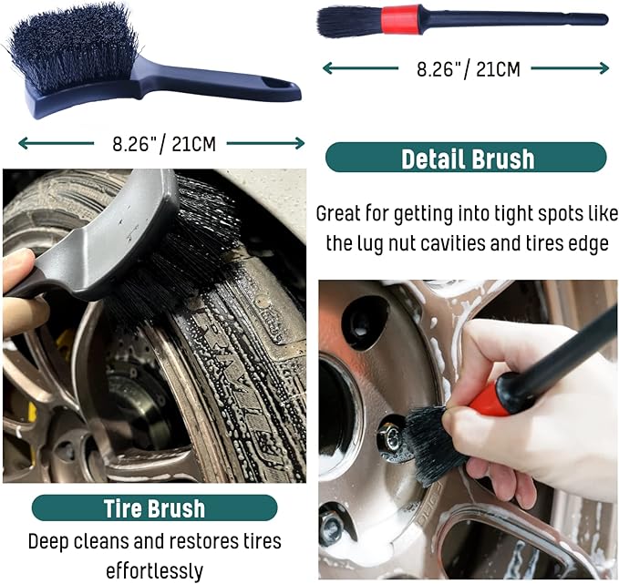 Professional 4 Pack Long Handle Wheel Brush Kit - Image 4