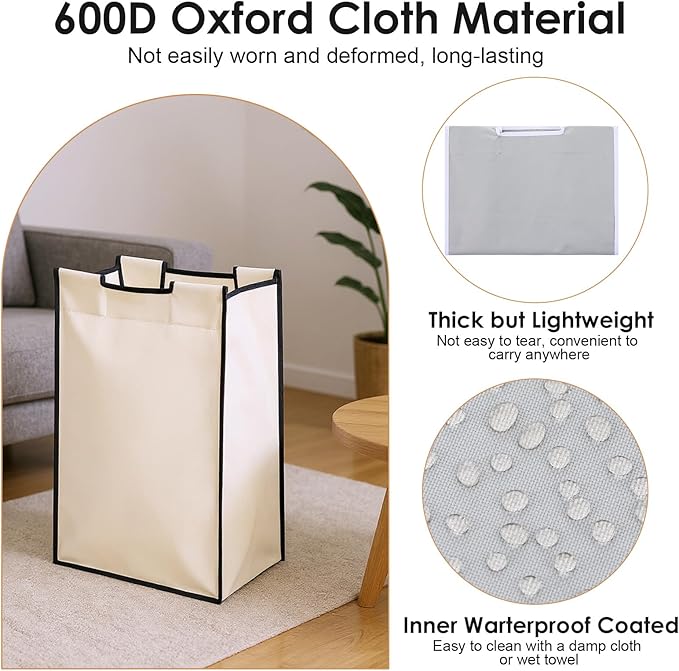 3 Pack Large Laundry Sorter Replacement Bags, 600D Oxford Cloth, Waterproof - Image 3