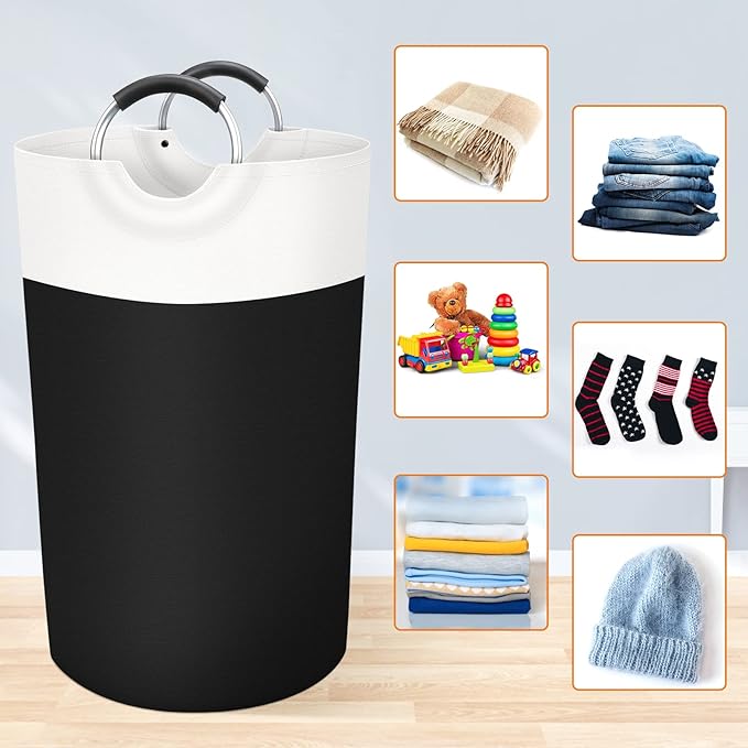BlissTotes 90L Laundry Basket, Freestanding Laundry Hamper, Collapsible Dirty - Image 4