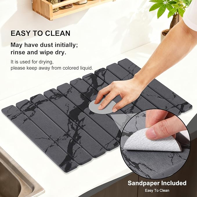 3 PCS Large Stone Dish Drying Mat - Image 7