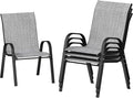 UDPATIO Patio Chairs Set of 4, Stackable Outdoor Dining Chairs with High Back, Breathable Textilene Fabric Outdoor Chair All Weather, 350LBS Capacity for Garden, Backyard (Light Grey) by UDPATIO