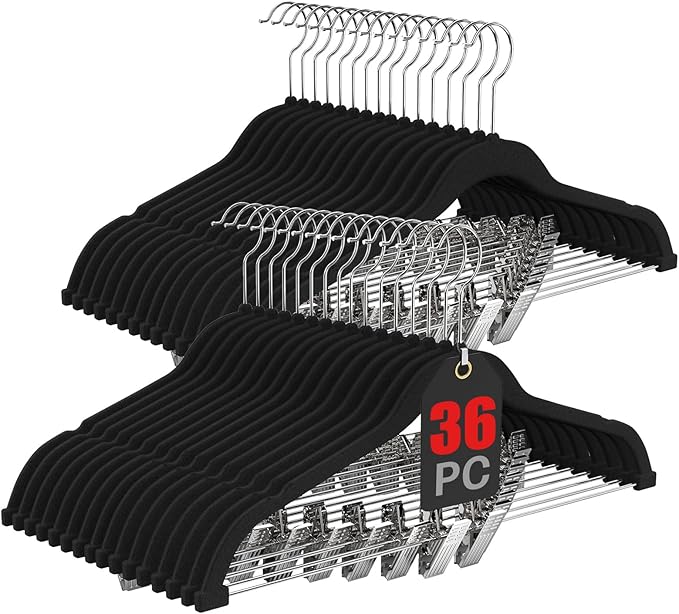 Korpai 36-Pack Black Velvet Hangers by DoWhatYouWanttoDo