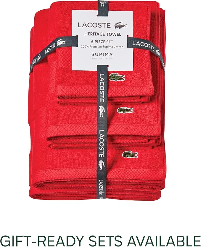Lacoste Heritage 100% Supima Cotton Bath Towel, Formula One, Premium Super Soft - Image 4