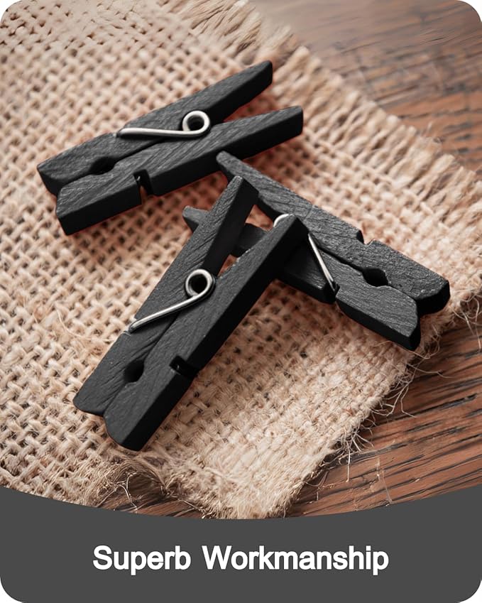 Mini Clothes Pins Wooden Colored Black Small Clothespins - Image 9