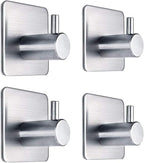 Adhesive Towel Hooks Heavy Duty Wall Hooks Waterproof Stainless Steel Hanger by Fotosnow