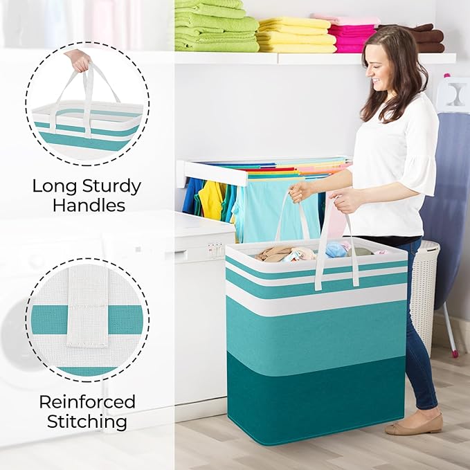 StorageRight Large Collapsible Laundry Basket Hamper - Image 4
