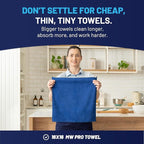 MW PRO Microfiber Cleaning Cloths Dark Blue 12 Pack, 12x12 - Image 3