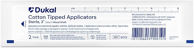 Dukal Cotton Tipped Applicators 3". Pack of 200 Swabsticks Wood Shaft. 100% - Image 3