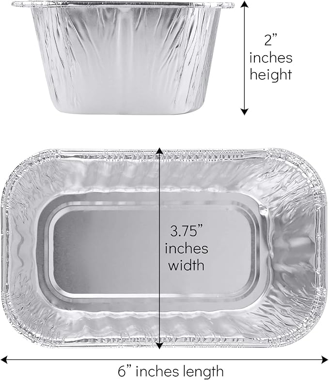 PLASTICPRO [1 Lb 10 Pack Disposable Loaf Pans Aluminum Tin Foil Meal Prep - Image 2