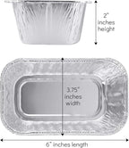 PLASTICPRO [1 Lb 100 Pack Disposable Loaf Pans Aluminum Tin Foil Meal Prep - Image 2