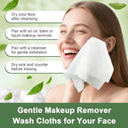 Face Towels Disposable, 12” x 10” Biobased Facial Towelettes, Large Soft & - Image 5