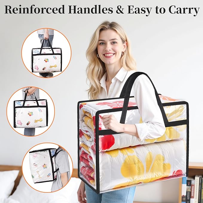 Clear Clothes Storage Bags, 8 Pack Closet Organizers and Under Bed Storage - Image 6