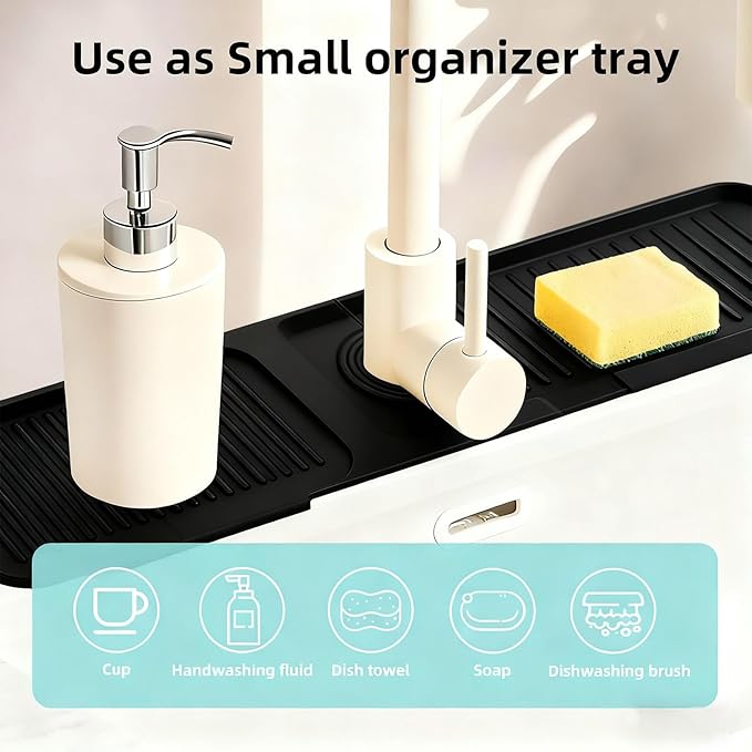 24 Inch Longer Faucet Mat, kitchen sink splash guard-Kitchen Sink Faucet Mat - Image 5