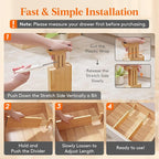 Lifewit 4" High 8 Pack Bamboo Drawer Dividers 31-40cm/12-16 Adjustable Wooden - Image 6