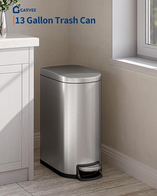 Garvee 13 gal / 50 L Stainless Steel Kitchen Trash Can - Image 7