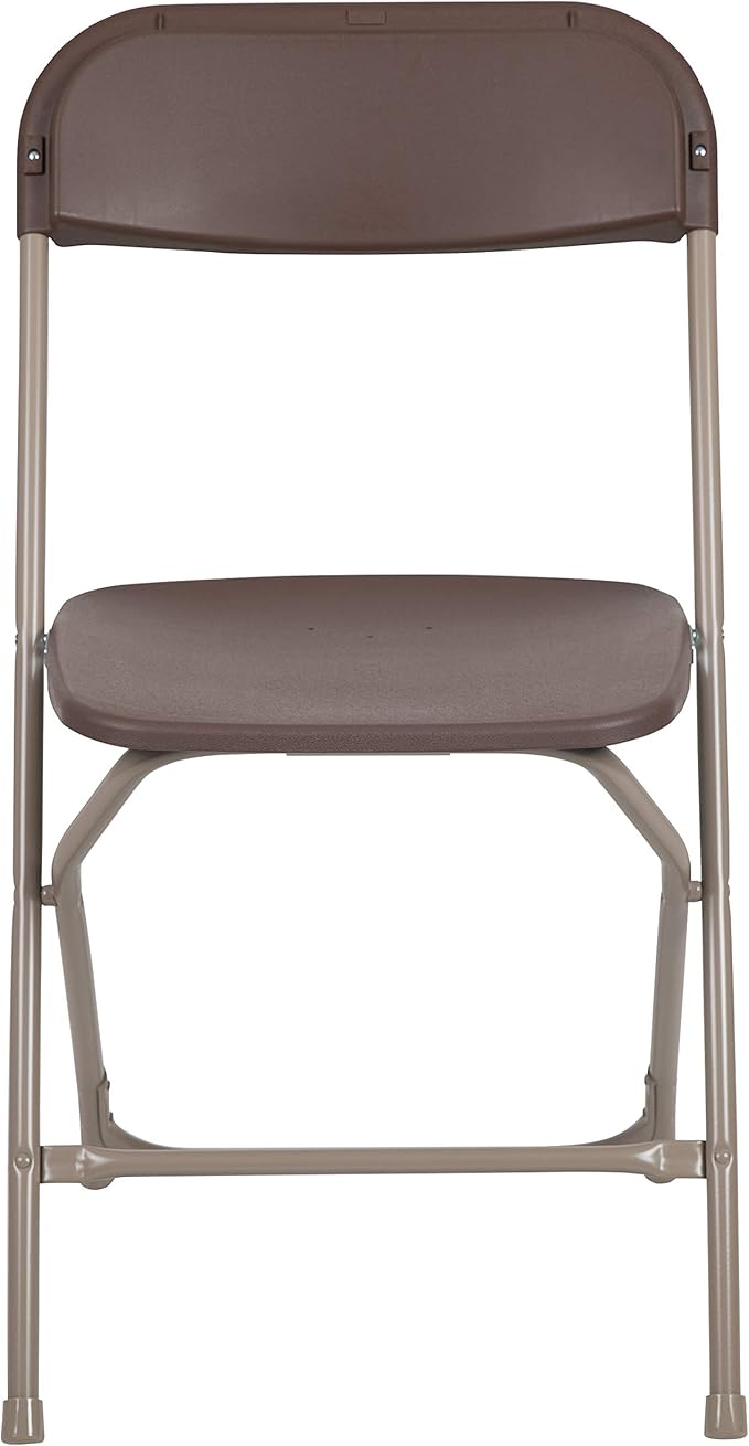 Flash Furniture Hercules Series Plastic Folding Chair Brown - 10 Pack 650LB Weight Capacity Comfortable Event Chair-Lightweight Folding Chair - Image 13